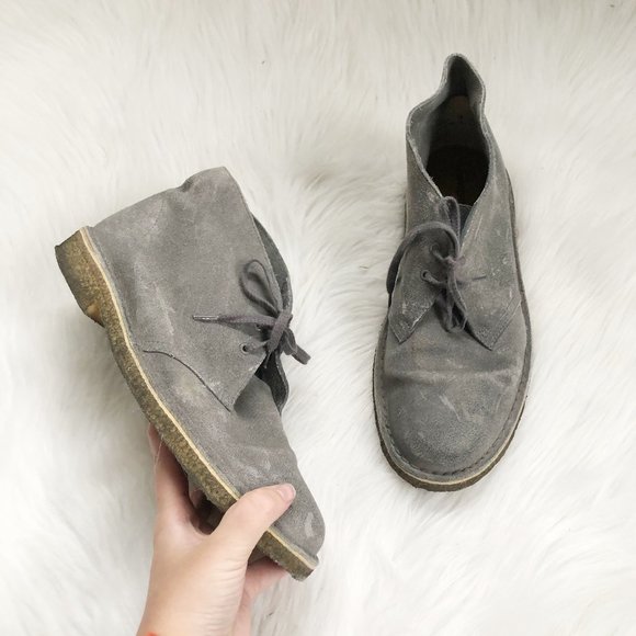 clarks gray desert boot